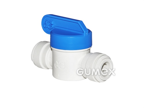 Absperrventil gerade JOHN GUEST, für Außenrohr Ø 4mm, 10bar (+20°C), PP, Dichtung EPDM, weiß, 